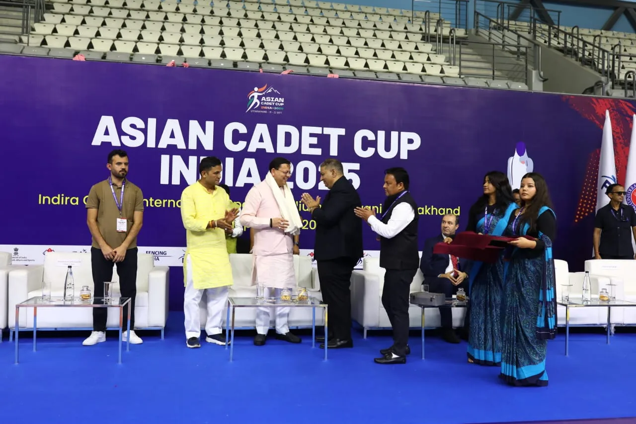 Department of Sports, Government of Uttarakhand on X: "📸🤺 The Asian Cadet  Cup 2025 (Fencing) began today in Haldwani, Uttarakhand. Inaugurated by  Hon'ble Chief Minister Shri @pushkardhami Ji. The event features 195