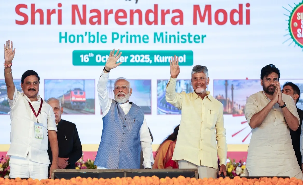 PM Modi launches development projects worth Rs 13,430 crore in Kurnool, Andhra Pradesh